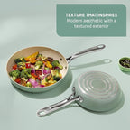 T-Fal Inspire Ceramic Nonstick Frying Pan 2-Pc Set, 8" & 10", Oven Broiler Safe up to 50°F Cookware, Ceramic Frying Pan Skillet, Pots & Pans, Mint Green