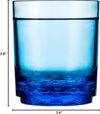 Drinique Unbreakable 12 Oz Drinking Glasses, Set of 4 - Tritan Plastic Shatterproof Tumbler Water Glasses, Drinking Cups, BPA-Free, Dishwasher Safe Alternative Glass Cups Set, 12 Ounces, Blue