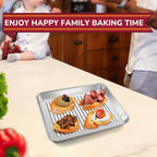P&P CHEF 9 x 7 x 1 Inch Mini Toaster Oven Pan, Stainless Steel Small Baking Pan Oven Tray for Cooking & Roasting, Corrugated Bottom, Healthy & Sturdy, Dishwasher Safe - 1Pc