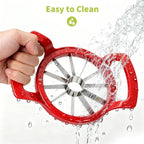 LIIGEMI Apple Slicer,12-Blade Extra Large Apple Corer, Heavy Duty Stainless Steel Apple Cutter and Divider，Easy to Use, Time-Saving（Red）