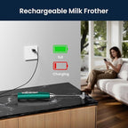 Sakgos Milk Frother Rechargeable Handheld-Electric Whisk 3 Speed Adjustable, Coffee Frother Wand with 3 Stainless Whisks, Electric Foam Maker, Drink Mixer Blender for Latte Cappuccino Matcha Egg