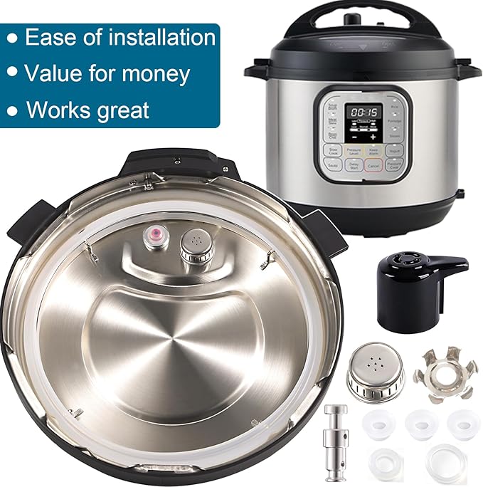 Replacement Parts for Instant Pot Duo/Duo Plus 5&6QT, 10Pcs Set with Steam Release Valve, Sealing Ring, Float Valve replacement for Instant Pot, lid replacement for Instantpot IP-DUO50 IP-DUO60
