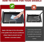 Half Size Griddle for Ninja Grill Replacment Parts,Griddle Plate for Ninja FlexFlame PG300 Grills, Carbon Steel Griddle Insert Compatible with Flex Flame Griddle Plate Part XSKHLFGRIDLE