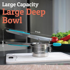 PriorityChef Large 15oz Potato Ricer, Heavy Duty Stainless Steel Potato Masher and Ricer Kitchen Tool, Press and Mash Kitchen Gadget For Perfect Mashed Potatoes - Everytime, Silver and Turquoise