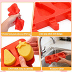 Juome Cake Pop Mold Kit, 6 Cavities Fruit Shape Cakesicle Molds Silicone with 100 Wooden Sticks&100 Packaging Bags with Ties, Cake Pop Maker Supplies Accessories, Baking Tools for Home Baking Desserts
