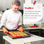Walfos Muffin Pan Set - 12 Cups Regular Silicone Cupcake Pan, Non-stick and BPA Free, Great for Making Muffin Cakes, Tart, Fat Bombs - Dishwasher Safe, 2-Piece
