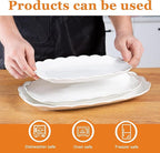 Kassel Ceramic Serving Platter Set | 14”/12”/10” Oval Serving Trays for Entertaining at Parties and Weddings | Oven Safe Large Serving Trays for Tacos, Steak, and Cake
