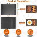 Half Size Griddle Insert for Bull 4 Burner Grill Angus 47628 47629 41628 41629 Reversible Cast Iron Griddle Plate for Outlaw 26038 26039 Flat Top Griddle for Premium 18248 18249 Lion Premium L75000
