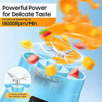 Cordless Portable Personal Size Blender - Mini Blender Make Smoothies and Shakes, 380Ml BPA Free Travel Cup, Powerful Blending Suit in Office/Home/Gym, Mother's Day