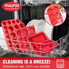 Walfos Silicone Muffin Pan - 6 Cup Non-Stick Silicone Cupcake Pan, Just PoP Out! Food Grade and BPA Free Baking Cups, Perfect for Egg Muffin, Cupcake, Dishwasher Safe (2 Pack Muffin Pan)