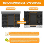 Upgraded WB31X24738 WB31X49806 Griddle Replacement Parts for GE Gas Stove Cast Iron Griddle Plate WB31X24998 General Electric Range StoveTop Cooktop Center Griddle Stove Burner Middle Flat Top Pan