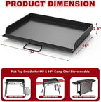 Flat Top Griddle for Camp Chef 2 Burner Griddle, 16" x 24" Fry Griddle Replacement Part for Camp Chef Tundra, Expedition 3X, Big Gas Grill 16, Outdoor BBQ Camping Grills Accessories