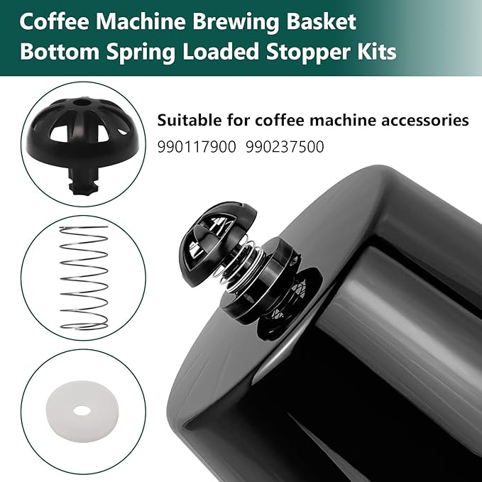 Coffee Machine Brewing Basket Bottom Spring Loaded Stopper Kits for Coffee Makers Brew Basket, Replacement for Mr. Coffee Hamilton Coffee Machine Accessory 990117900 990237500