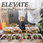 (55 Pack) 1 Lb Aluminum Pans with Lids, Disposable Baking Foil Containers, Takeout Food Storage, Freezer - Mini Foil Pans with Clear Lids for Restaurants & Catering - Size 5.5x4.5x1.9 Spare Essentials