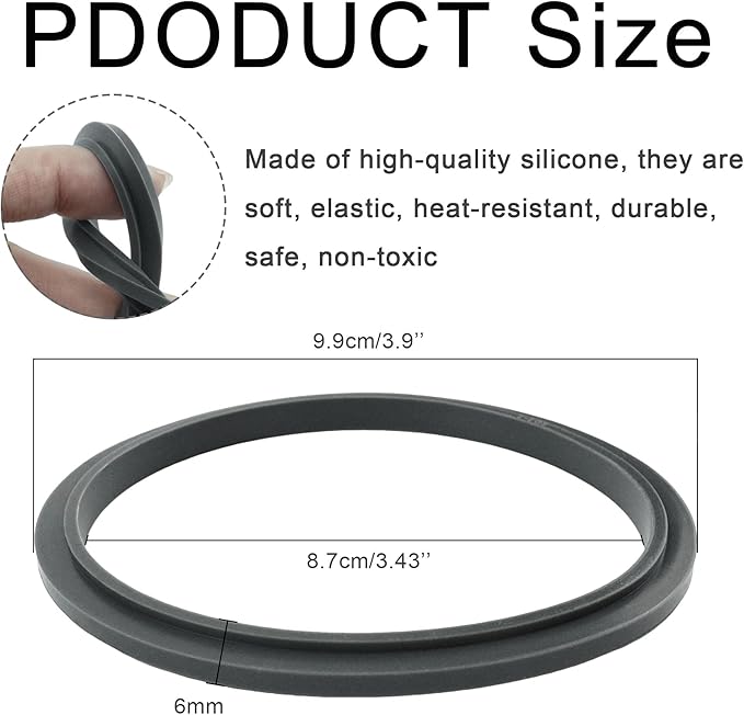 BlingKingdom 2 PCS Silicone Replacement Gaskets with Lip, Blender Gasket Replacement Seal
