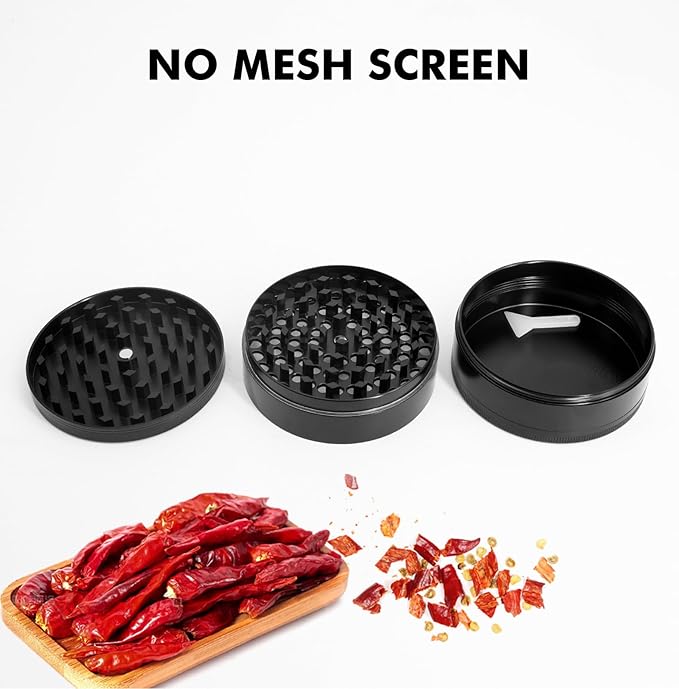 KINGTOP Grinder, Large 3" Spice Grinder (Midnight Black)