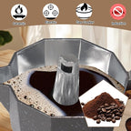 Aluminum 3 Cup 150ml Moka Pot Express Coffee Maker Stovetop Espresso Colorful Coffeemaker Italian Classic Style Brewing Greca Cafe Mocha Machine for Cafeteras Lover Camping Travel and Home Use 5oz