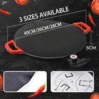 Non-Stick Electric Indoor Grill Pan, 11-15.74in Electric Griddle Nonstick, Multi-functional Korean Electric Indoor Grill, Smokeless Portable Electric Gril (36cm/14.2in)