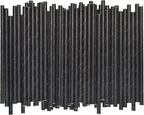 Black Paper Straws 5.75 inch - 500 Bulk Biodegradable Paper Drinking Straws and Stir Sticks for Coffee and Cocktails
