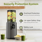 Cold Press Juicer, 5.5inch Wide Feed Chute Juicer Extractor Machine, Slow Masticating Juicer for Whole Vegetables & Fruits, Gray