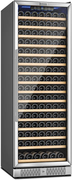 Empava 24 Inch Wine Fridge, 171 Bottle Wine Cooler Refrigerator with Professional Compressor, Large Capacity Fast Cooling Low Noise for Wine Enthusiasts, Built-in or Freestanding