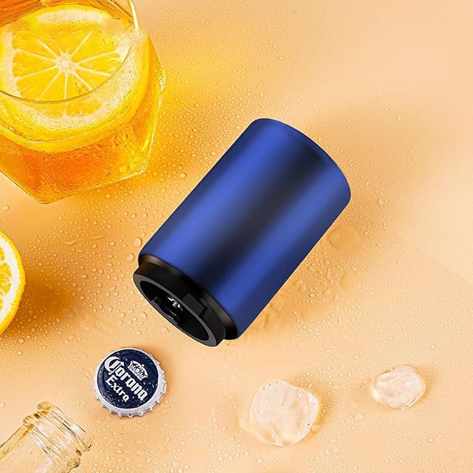 2PCS Destapador De Cerveza Automatic Beer Bottle Opener With Magnetic Cap, Stainless Steel One-Handed Lid Opening Spring Loaded Push&Pop for Kitchen Home Bar Gift