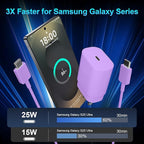 Super Fast Charger Type C, 25W USB C Wall Charger Fast Charging for Samsung Galaxy S25 Ultra/S25/S25+/S24+/S24 Ultra/S24/S24+/S23 Ultra/S22 Ultra/S21 Ultra with 10FT Long Type C Charger Cable 2Pack