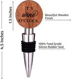 Folkulture Christmas Wine Stopper, (Set of 2), Wooden Handmade Wine Bottle Stopper with Quotes, Wine Cork, Wine Outlet Cap, Beverage Bottle Stoppers, Wine Accessories forXmas Gifts (2 pack)