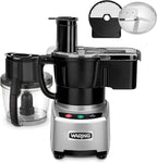 Waring Commercial WFP16SCD 4 Quart Continuous Feed Food Processor, 2 HP Motor, Extra Large Feed Tube, Patented LiquiLock Seal Bowl System, Includes 4 Quart Clear Cutter/Mixer Bowl, Dicing, Shredding, Slicing, Whipping Disc and a Standard S blade for Ch...