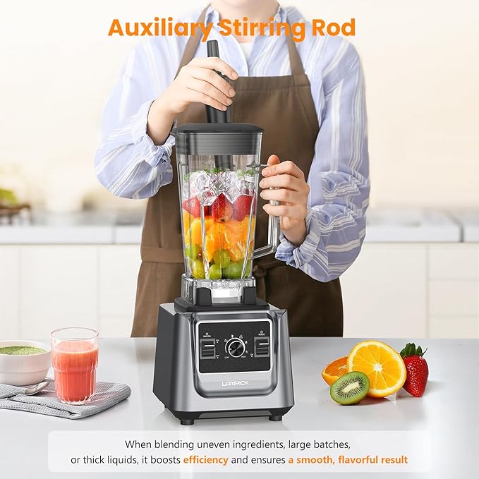 Blenders for Kitchen, 2000W Blender for Smoothies 35000 RPM Professional Grade High-Speed Smoothie Blender with 68 oz Pitcher & 27 oz To-Go Cup for Shakes, Ice Crushing, and Frozen Fruit