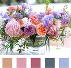 Khen Flower Blooms Colored Crystal Wine Glass Set of 5, Large 20 OZ Glasses, Color Blooms Unique Italian Style Tall Stemmed Drinkware for Red & White Wine, Water Dinner Gift, Beautiful Gifts Glassware