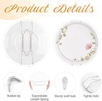 Bilillo 14 pcs Plate Hangers for The Wall, 4/6/8/10/12 Inch Invisible Plates Hangers, Stainless Steel Plate Wall Holders for Display Various Sizes with Hooks for Decorative Silver