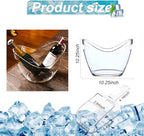 Beverage Tubs for Parties Plastic Ice Bucket for Cocktail Bar Clear Acrylic Wine Bucket with Scoops Drink Bucket Cooler for Chiller Bin for Champagne or Beer (4 L)