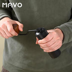 MAVO Manual Coffee Grinder, Wizard Hand Coffee Grinder, Capacity 25g with CNC Stainless Steel Pentagon Conical Burr, Adjustable Setting, Burr Coffee Bean Grinder for French Press, Pour Over, Silver