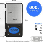 Smart Weigh ZIP600 Ultra Slim Digital Pocket Scale 600g by 0.1g with Counting Feature,Gram Scale and Ounce Scale, High Precision Accuracy
