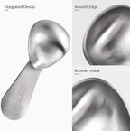 Coffee Scoop: U-Taste 18/8 Stainless Steel Measuring Coffee Scoop 1 tablespoon & 2 tablespoon, Short Handled Measure Scooper for Ground Coffee, Bean in Canister (Silver, 1Tbsp&2Tbsp / 15ml&30ml)