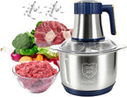 Food Processor,5-Speed Electric Food Chopper,Meat Grinder 5L(20Cups) with Two 6-Blade Sets,500W Powerful Vegetable Chopper Used for Dough Mixing,Meat, Nuts, Fruits, Garlic and Vegetables