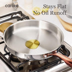 CAROTE 21pcs Tri-Ply Stainless Steel Cookware Set, Pots and Pans Set, Non Toxic Induction Kitchen Cooking Sets, Cookware Collection, Mirror Polish, Gold