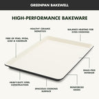 GreenPan Bakewell 13"x18" Baking Sheet Pan, Healthy Ceramic Nonstick Bakeware, PFAS-Free Durable Cookie Tray, Versatile Kitchen Essentials, Easy Clean Ovenware, Black