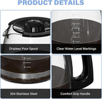 12 Cup Coffee Maker Carafe Replacement Pot Compatible with Hamilton Beach Flexbrew Models: 49902, 49915, 49905C, CM4309, 49317, 49467, 49611, 49904, 49934, 46230, 46290, 46293, Part Number: 990136800