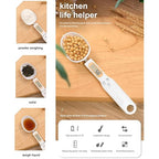 Digital Spoon Scale for Food, 500g/0.1g Precision, USB Rechargeable, LCD Display, Compact Kitchen Scale for Cooking & Baking