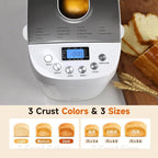 Davivy Bread Maker Machine with 2 Dough Kneading Paddles,15-in-1 Automatic Large Capacity Bread Machine Nonstick Bowl For Bread, Jam& Yogurt, 3 Loaf Sizes and 3 Crust Settings