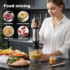 Immersion Blender Handheld 1200W, 20-speeds Immersion Hand Blenders, Hand Mixer with Mining Beaker,Chopper,Whisk, Frother, Stand and Stick Blender Suitable for Kitchen, Protein Shakes and Baby Food