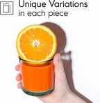 Clear Blown 8 oz DOF Rocks Glasses (set of 6) - Hand Blown Mexican Glassware Recycled Glass Drinking Glasses for Water, Juice, Margarita, Cocktails & Whiskey, Toxin Free