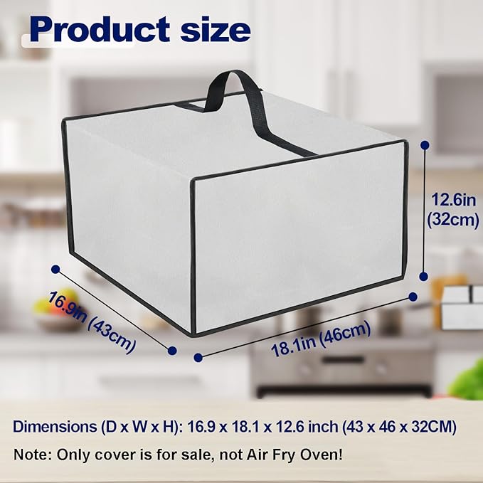 Toaster Oven Cover for BLACK+DECKER Crisp 'N Bake Air Fryer Toaster Oven Combo 12 in 1 Convection Oven, Heavy Duty Thickened Cover Waterproof Dust-proof Countertop Oven Case (Silver)