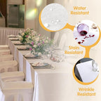 BRILLMAX 4 Pack White Tablecloths for 8 Foot Rectangle Tables 90 x 156 Inch - 8ft Rectangular Bulk Linen Polyester Fabric Washable Cloth Cover for Wedding Reception Banquet Birthday Party