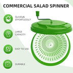 5 Gallon Commercial Salad Spinner and Dryer, Large Manual Vegetable Washer & Greens Dryer with Drain Tube, Heavy-Duty & FDA Listed for Restaurant, Home, Farm Use
