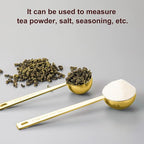 Safring Premium Coffee Scoop Set, Set of 2, Metal Stainless Steel Long Handle Coffee Scoop, Measuring Coffee Spoons Contains 1 Tablespoon (15 ml) and 2 Tablespoons (30 ml) Spoon-Gold