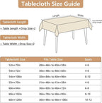 Fabric Beige Table Cloth for 4 Foot Rectangle Table, Faux Linen Textured Water Resistant & Washable Rectangular Tablecloth, Reusable for Dinning Kitchen Party, 52 x 70 Inch
