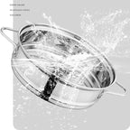 BinaryABC Stainless Steel Dumpling Steamer Basket for Pot,24cm Steamer Insert for Food Veggie Rice Noodle Roll (9.44INCH)